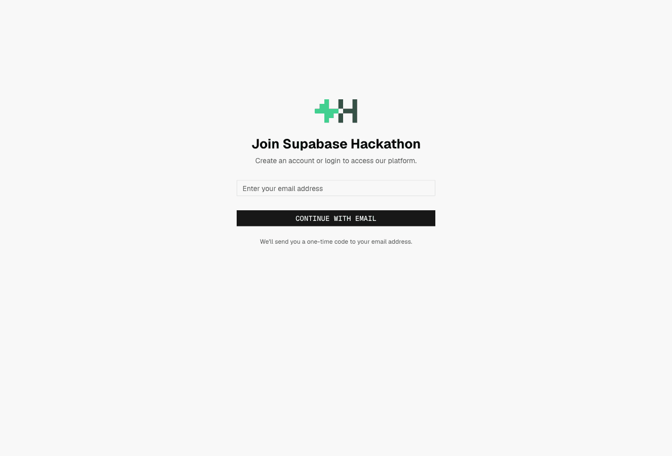 The sign-in screen with the email field and the magic-link button